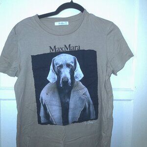 Max Mara Wegman Weimeraner Dog Graphic T-Shirt Size Large